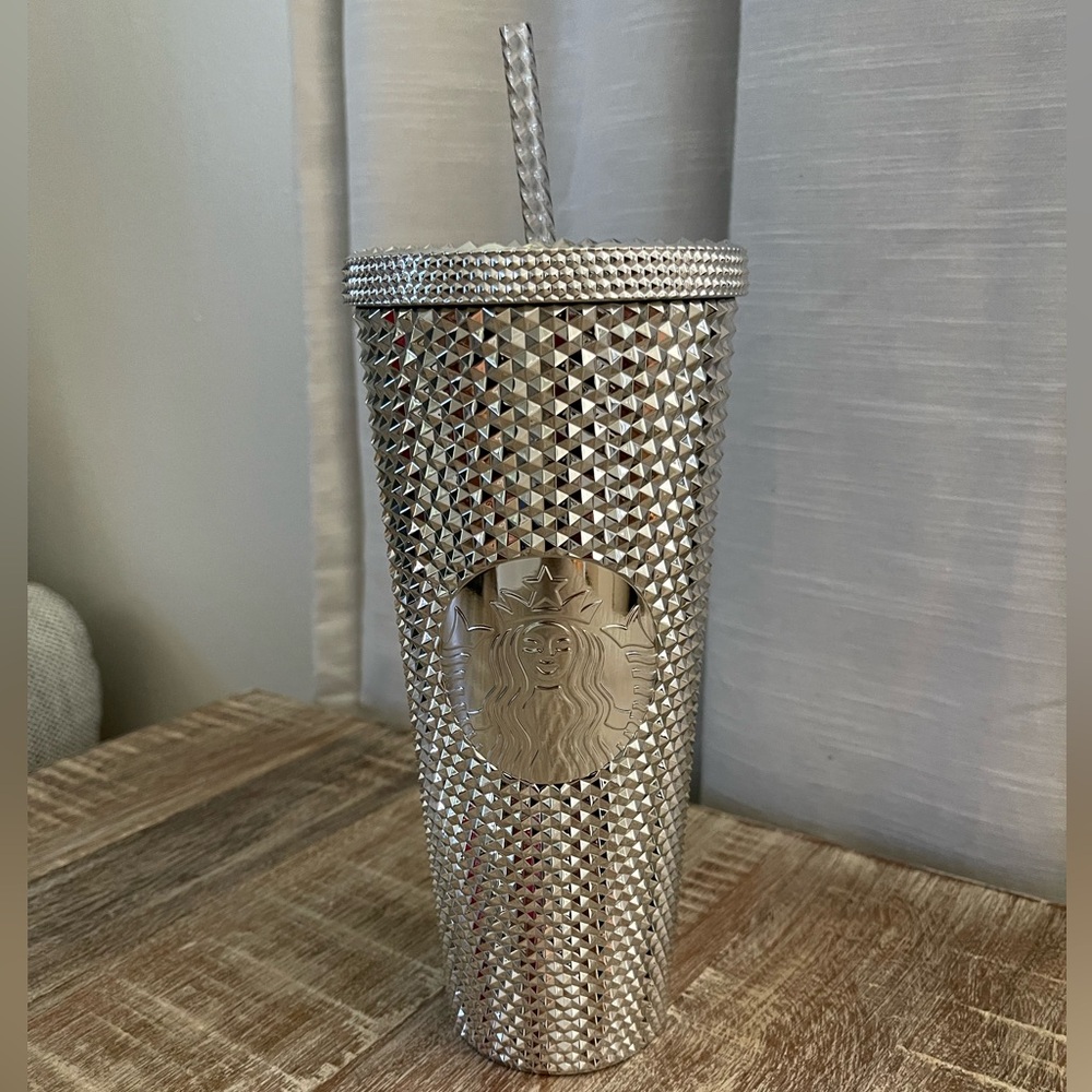 Disney 100 Anniversary Starbucks Tumbler Cup 2023 Disneyland Silver  Geometric